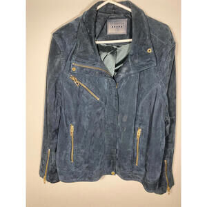 Beautiful Blue BlankNYC Women's Suede Moto Jacket 2X